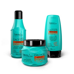 Kit Cachos com Shampoo, Máscara 250g e Creme de Pentear Forever Liss