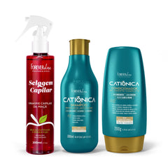 Vinagre Capilar + Shampoo e Condicionador Catiônica Forever Liss